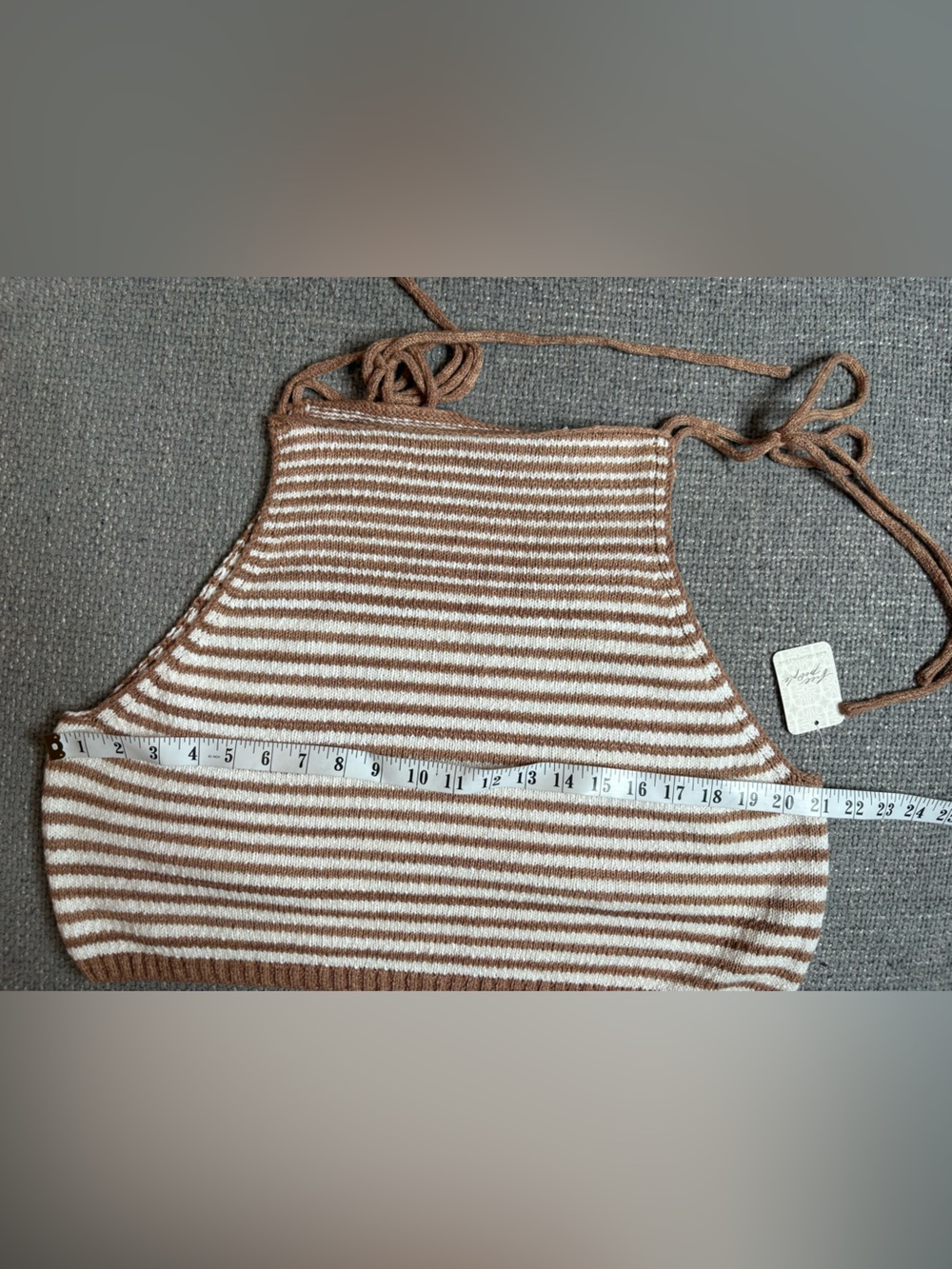 Free People Claire Tank Size Large NWT Striped Knit Tie Strap Tank - Picture 5 of 8